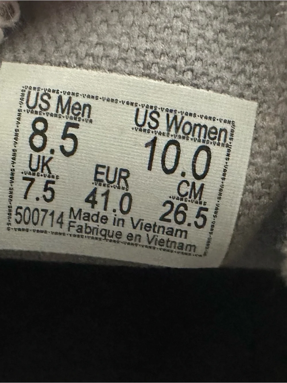 Vans Gray Canvas Slip-On Sneakers - Picture 3 of 5